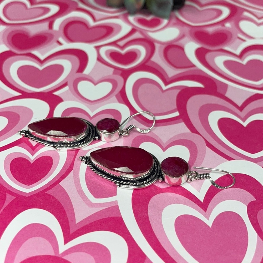 Silver Ruby Earrings - image 5